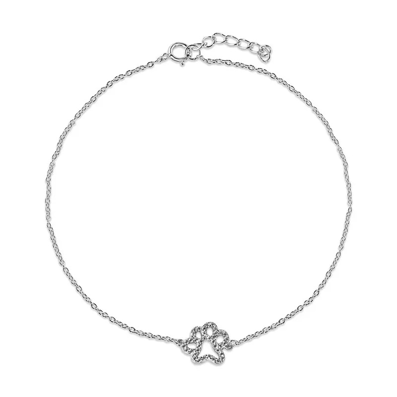 Paw Silver Chain Anklet