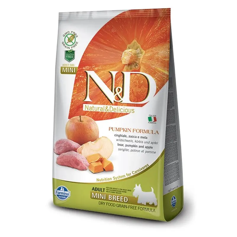 Farmina N&D Pumpkin Grain Free Boar & Apple Adult Mini Dog Recipe 5.5lb