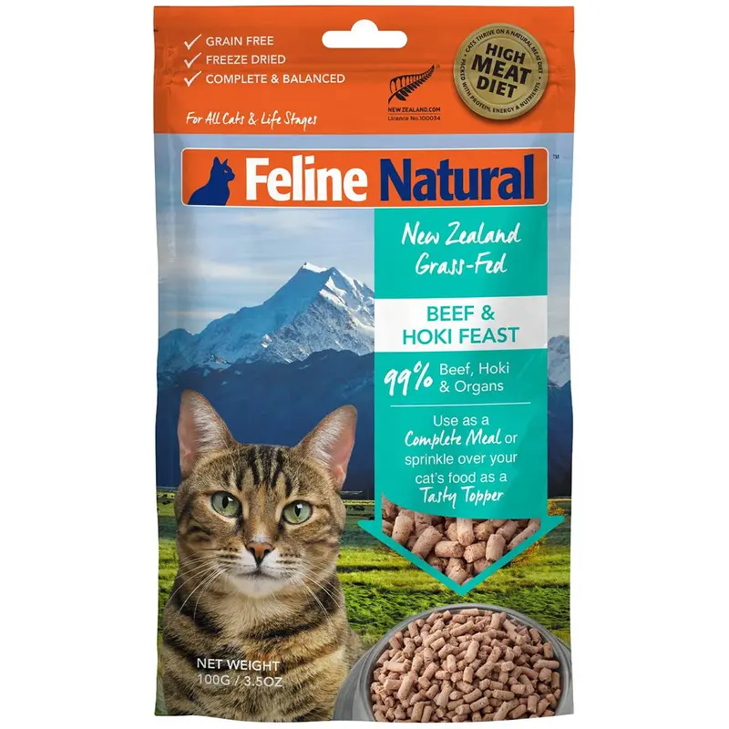 Feline Natural Beef & Hoki Feast Freeze Dried Tasty Topper Cat Food 3.5oz