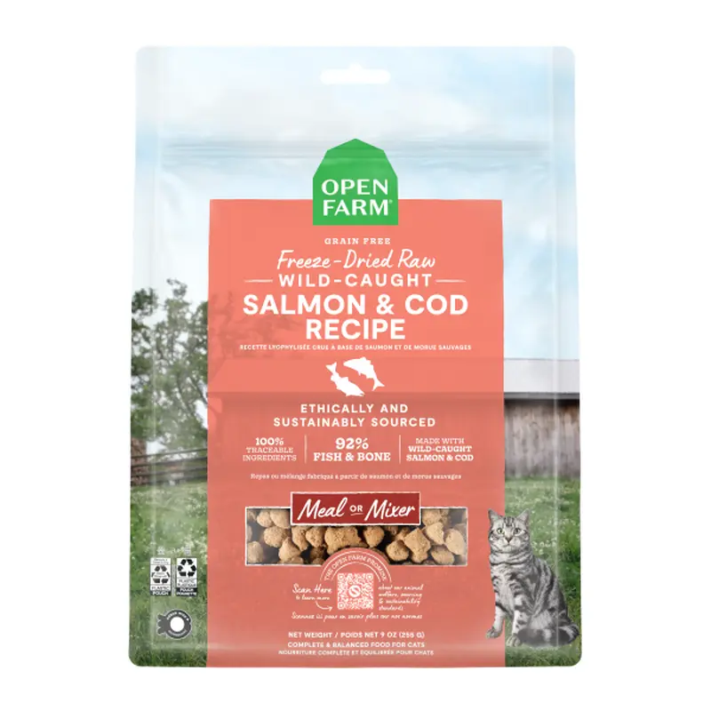 Open Farm Cat Freeze-Dried Raw Salmon & Cod Morsels 9oz