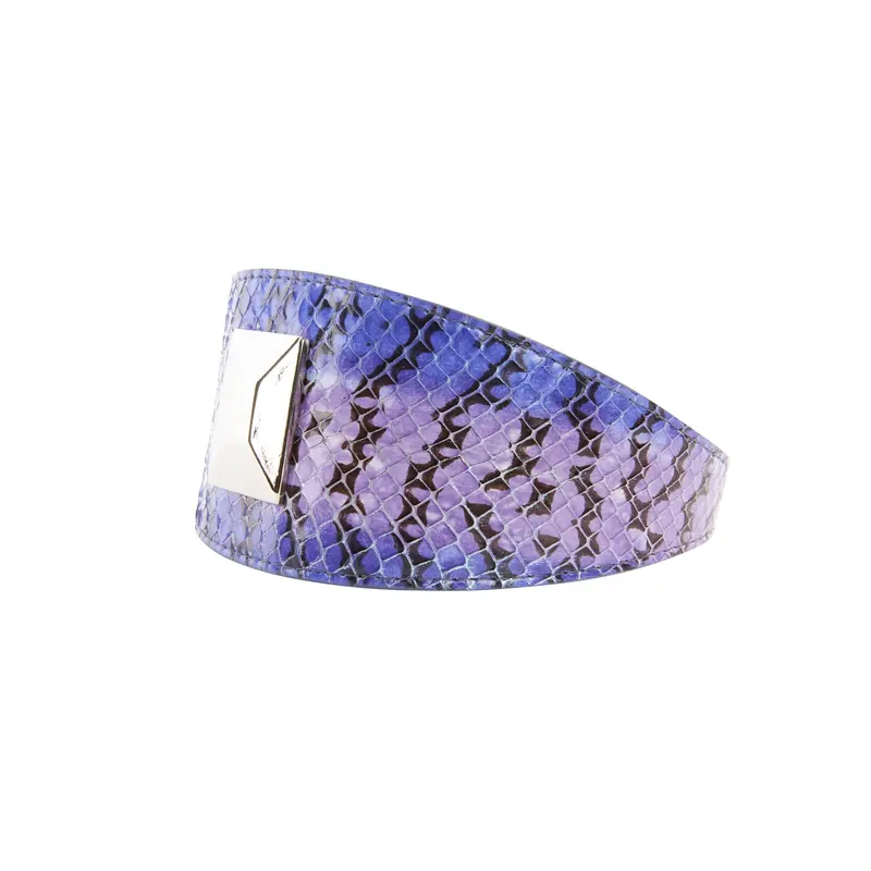 Purple/Silver/Black Custom Iridescent Snake Collar
