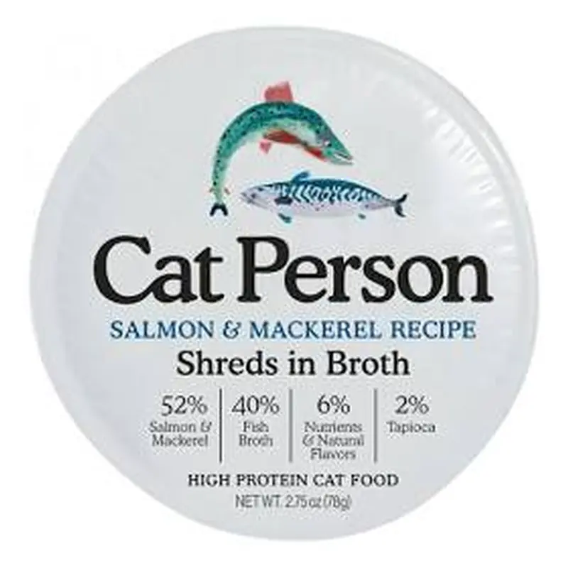 Cat Person Cat Shredded Salmon & Mackerel In Broth 2.75oz