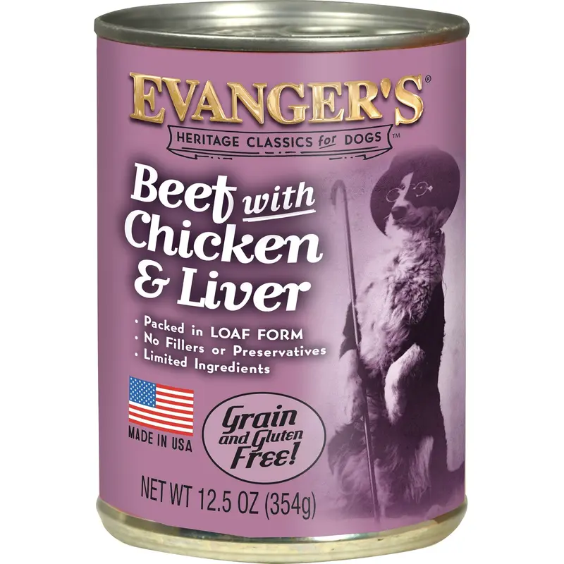 Evangers Classic All Life Stages Beef, Chicken, & Liver Wet Dog Food (12.5oz)