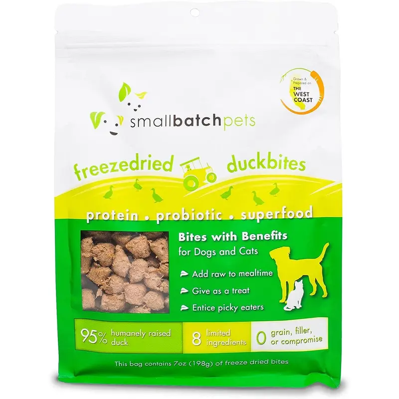 Smallbatch Freeze Dried Duck Bites Dog & Cat Treats 7oz