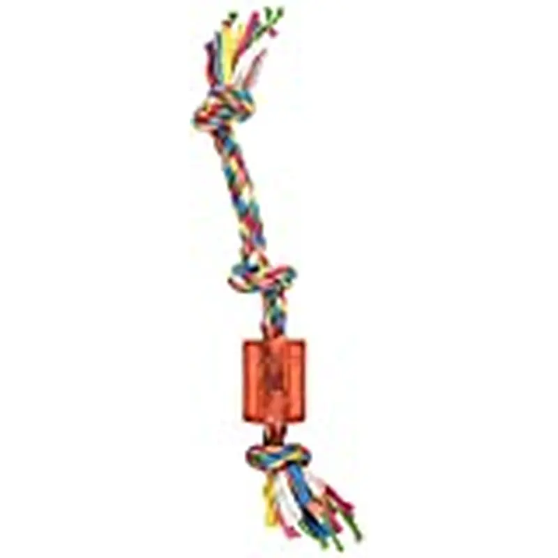 Mammoth Pet Products-Cloth Squeaky Rope Tpr- Multicolored Small