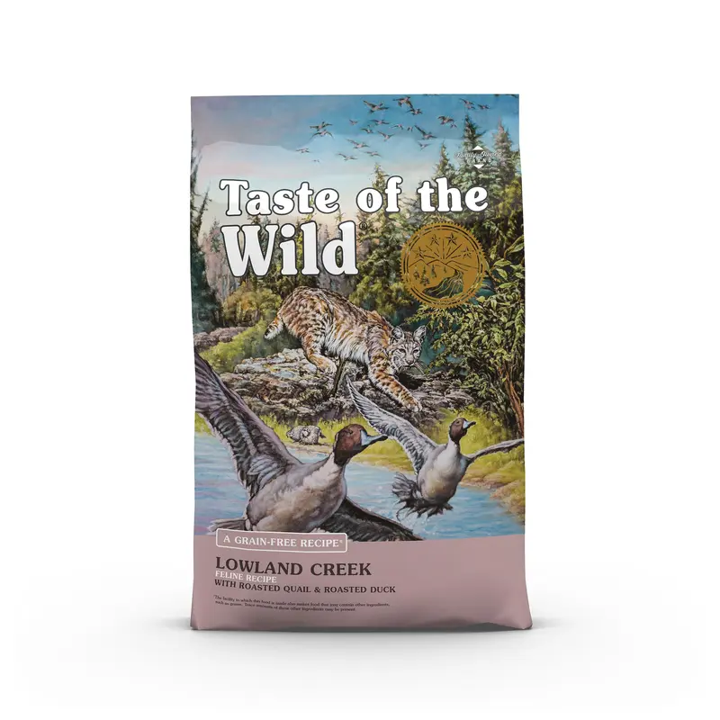 Taste of the Wild Lowland Creek Grain-Free Roasted Quail & Roasted Duck Dry Cat Food, 14 lbs.