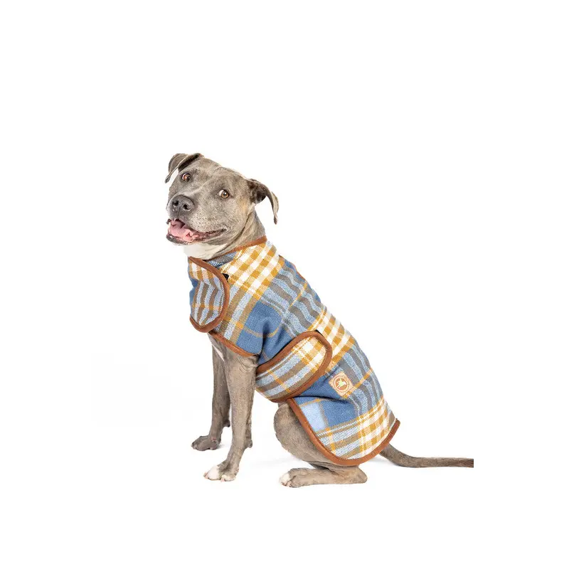 Western Plaid Wool Dog Blanket Coat