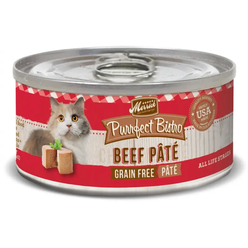 Merrick Purrfect Bistro Grain Free Wet Cat Food Beef Recipe Pate