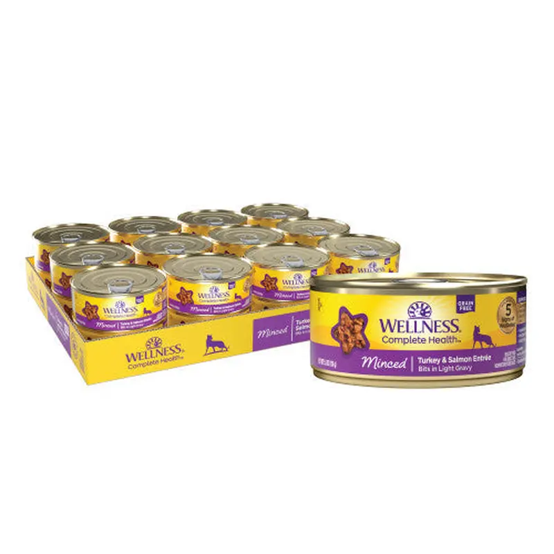 Wellness Complete Health Adult Minced Turkey and Salmon Wet Cat Food (5.5oz)