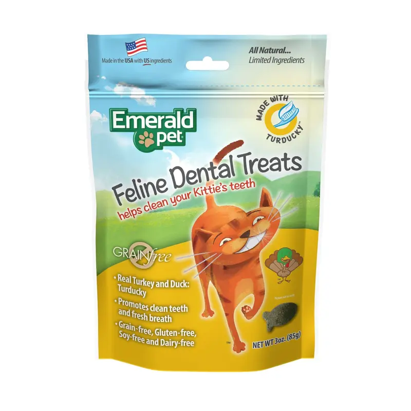Emerald Pet Feline Dental Treats Turducky Flavor 3oz