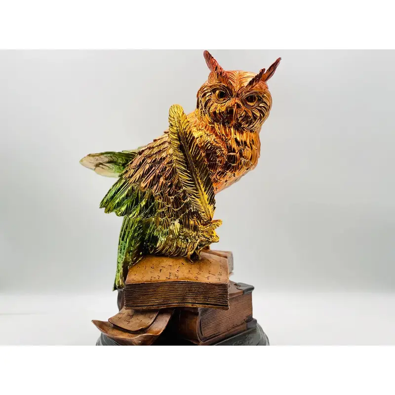 Ombre Chrome Owl Sculpture