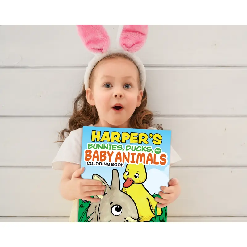 Bunnies, Ducks, and Baby Animals Coloring Book Customized