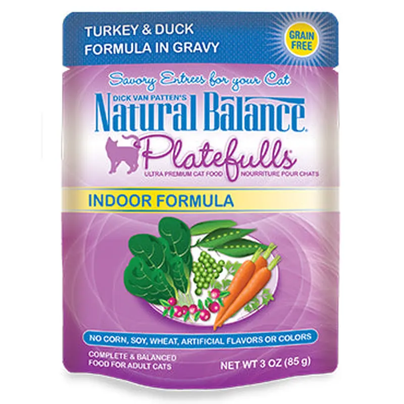Natural Balance Platefulls Indoor Turkey Duck Pouch Cat Food 3oz