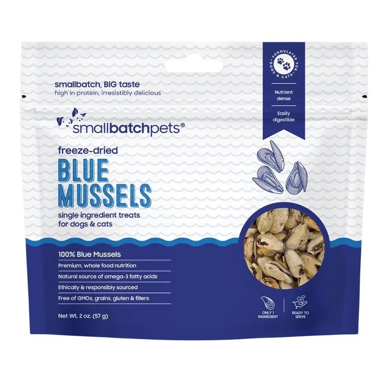 Smallbatch Pets Freeze-Dried Blue Mussels Dog & Cat Treats 2oz