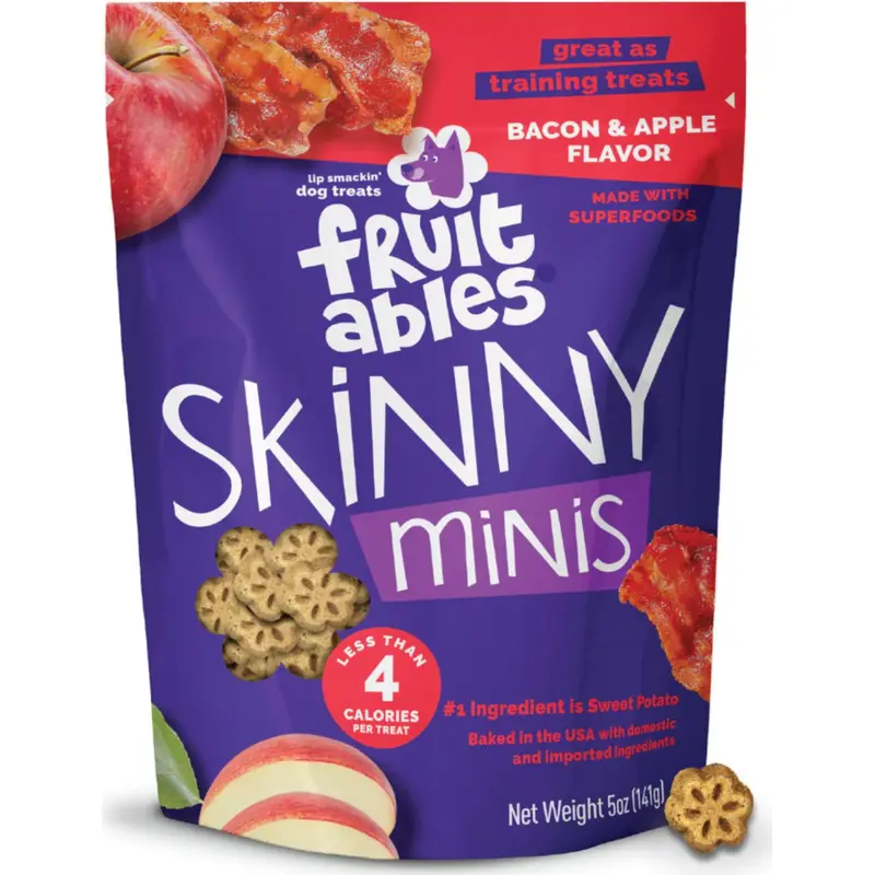 Fruitables Chewy Skinny Minis Apple Bacon Dog Treats