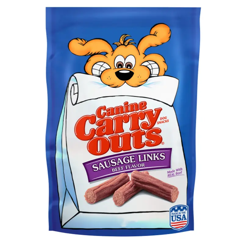 Canine Carry Outs Sausage Links Beef Flavor Dog Treats