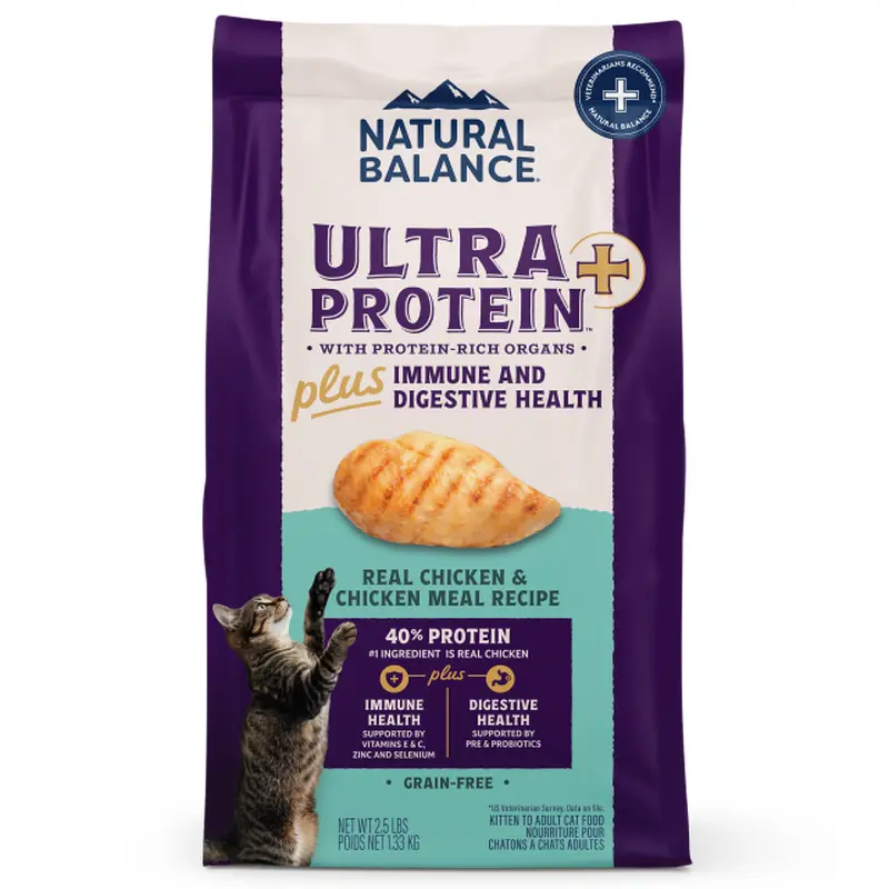 Natural Balance Ultra Protein+ Immune & Digestive Health Dry Cat Food - Chicken & Chicken Meal - 5lb Bag