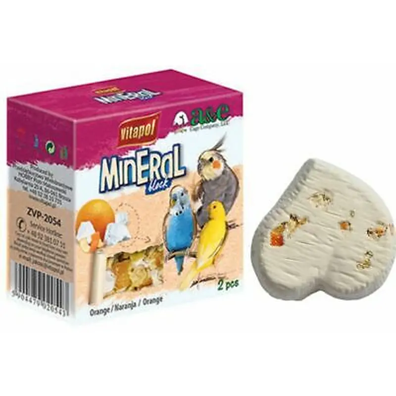 A&E Cage Co Mineral Treat Small mineral Block Orangebirds