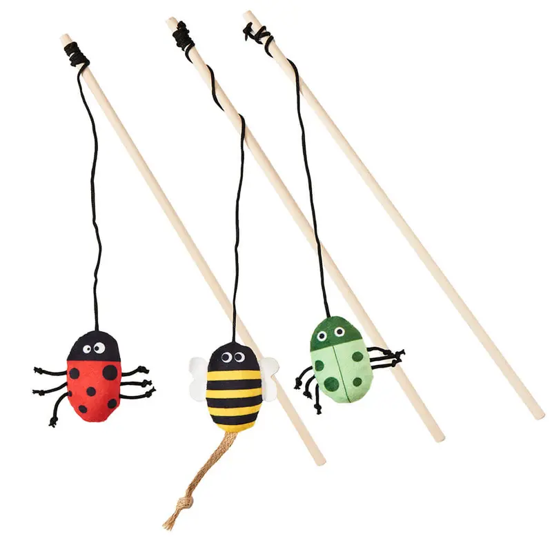 Spot Ethical Pet Cat Toy Love The Earth Insect Teaser Wand Assorted