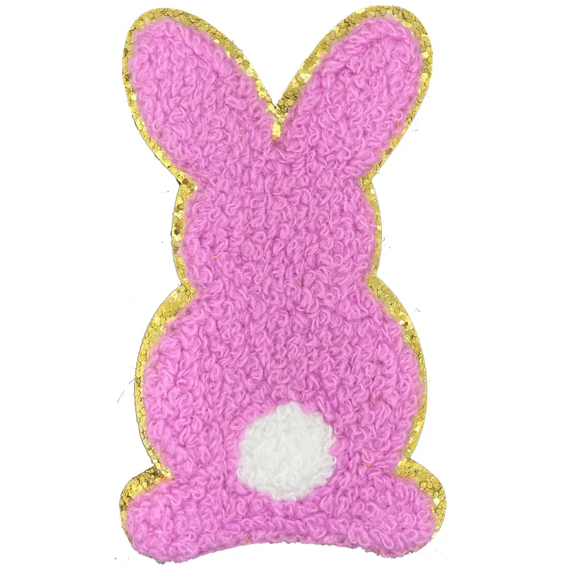 Chenille Bunny Pink Large - Patch