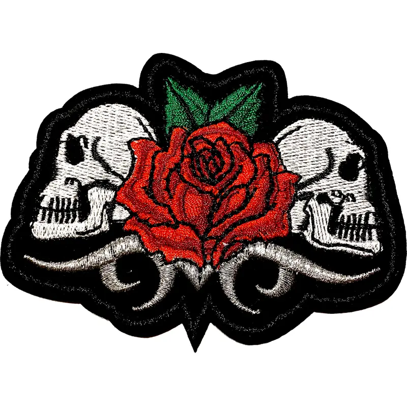 Two Skulls with Rose - Patch