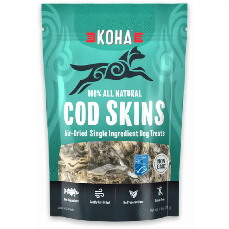 Koha Air Dried Single Cod Skins 2.5 oz.