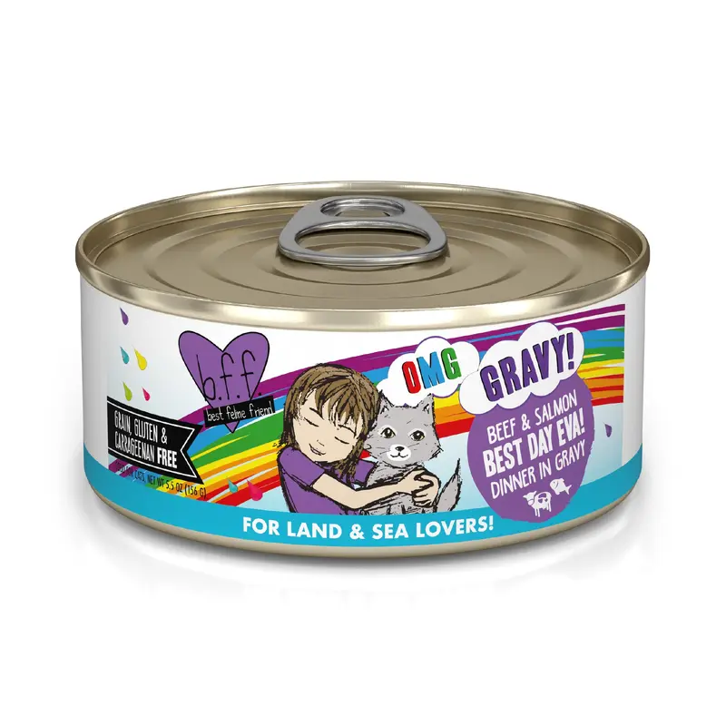 Weruva B.F.F. Oh My Gravy 5.5oz Canned Cat food Best Day Eva