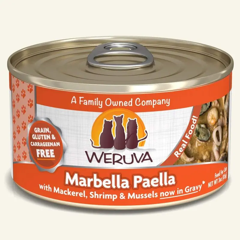 Weruva Marbella Paella with Mackerel, Shrimp & Mussels in Gravy 24/5.5 OZ