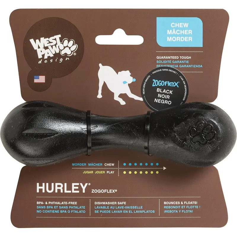 West Paw Hurley Black Toy for Dogs, Small