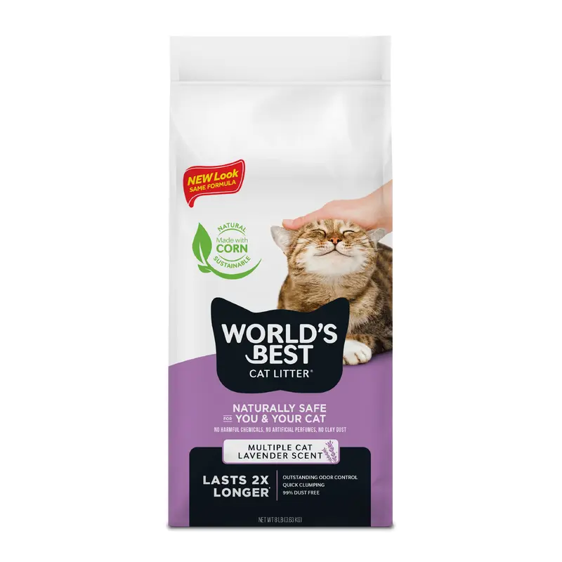 World's Best Cat Litter Lavender Scented Multiple Cat Formula, 8lb Bag
