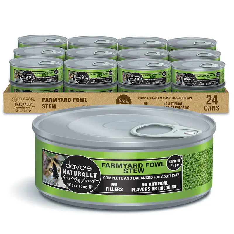 Daves Grain Free Naturally Healthy Fowl Cat Food (5.5oz)
