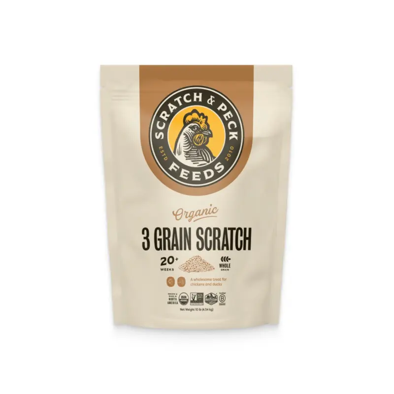 Scratch and Peck Feeds Organic 3-Grain Scratch for Chicken and Duck 40lbs