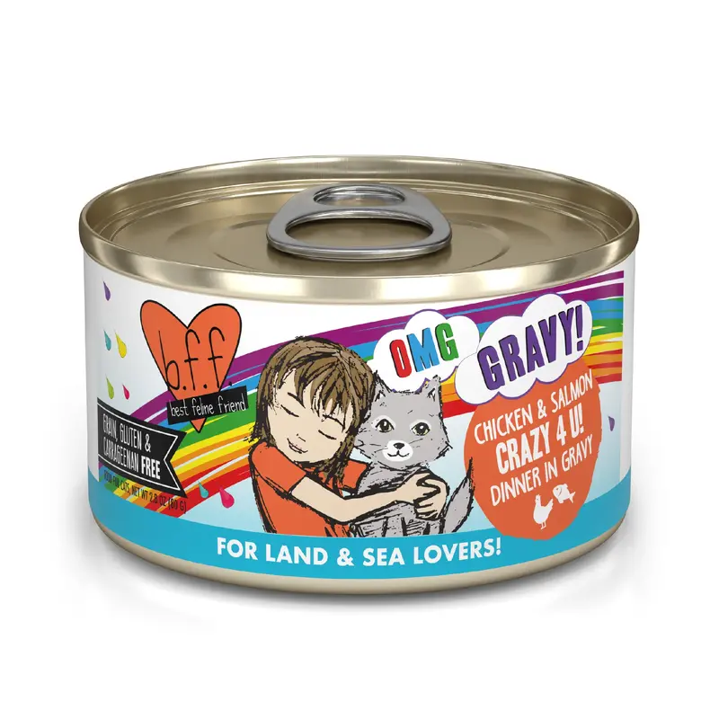 Weruva B.F.F. Oh My Gravy 2.8oz Canned Cat food  Crazy 4 U