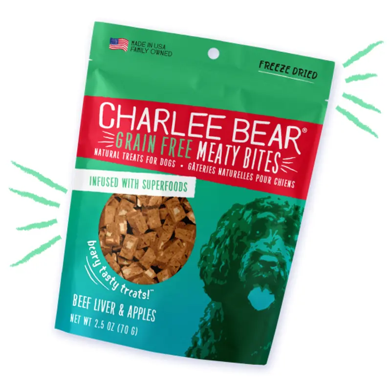 Charlee Bear Grain Free Meaty Bites Beef Liver & Apples