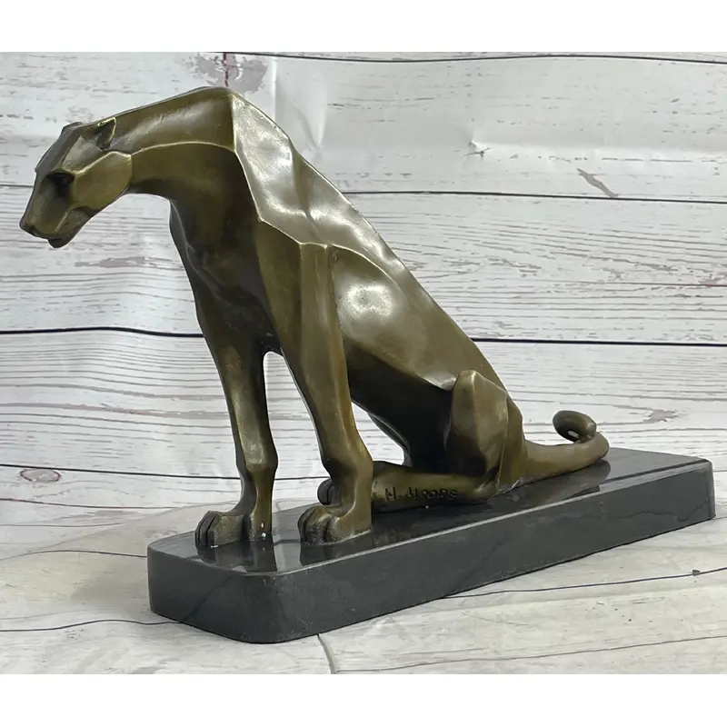 Henry Moore Modern Art Abstract Jaguar Panther Cougar Lion Bronze Sculpture Sale