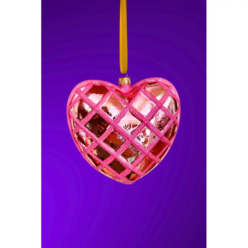 Rose Royale Heart Polish Glass Ornament