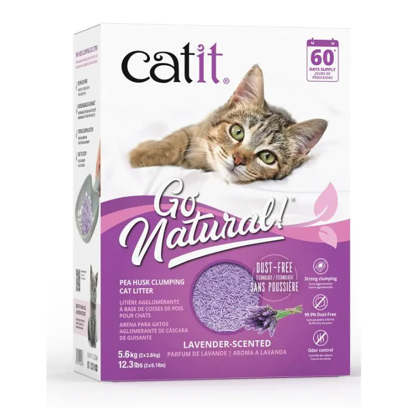 Catit Go Natural! Pea Husk Clumping Cat Litter - Lavender - 14 L box