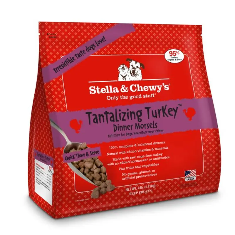 Stella Raw Tantalizing Turkey Dog Food Meal Rich Nutrient Fruits Vegetable 4lbs