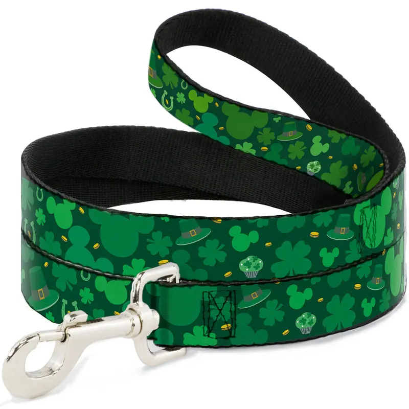 Dog Leash - St. Patricks Day Mickey Collage Greens