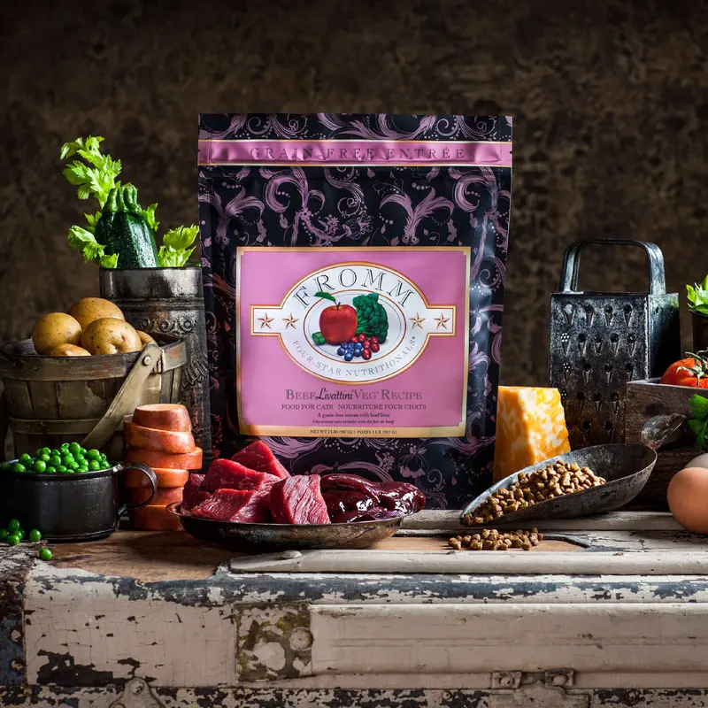 Fromm Four-Star Grain Free Dry Cat Food - Beef Livattini Veg Recipe - 10lb Bag