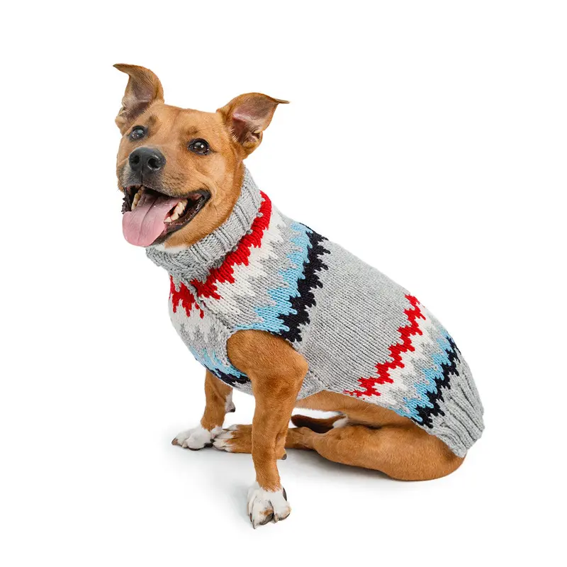 Grey Cheveron Dog Sweater