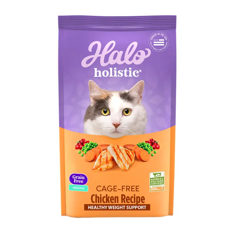 Halo Indoor Grain Free Holistic Healthy Weight Chicken & Chicken Liver Recipe Dry Cat Food