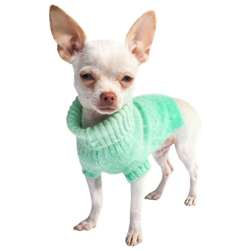 Luxury Sparkle Beverly Hills Sweater, Seafoam Green
