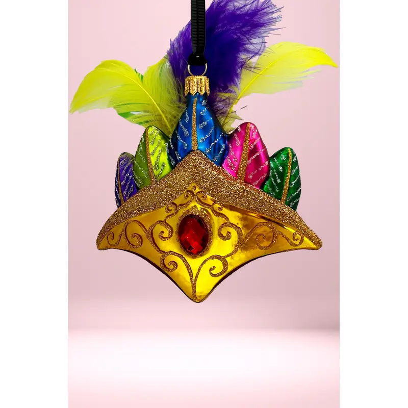 Showgirl Crown Polish Glass Ornament