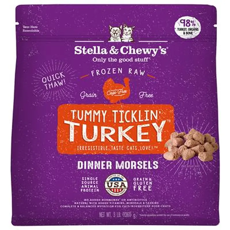 Stella & Chewy's 3 lbs Frozen Dinner Morsels Turkey Cat Food