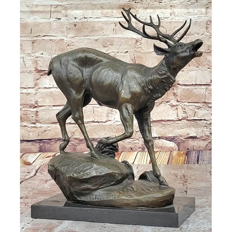 Milo Stag by Lecourtier Reproduction   Majestic Deer Bronze Sculpture