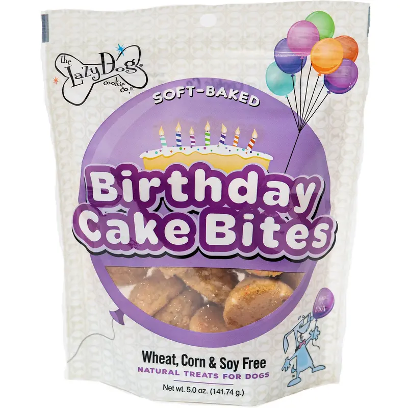 Lazy Dog Birthday Cake Bites 5 oz.